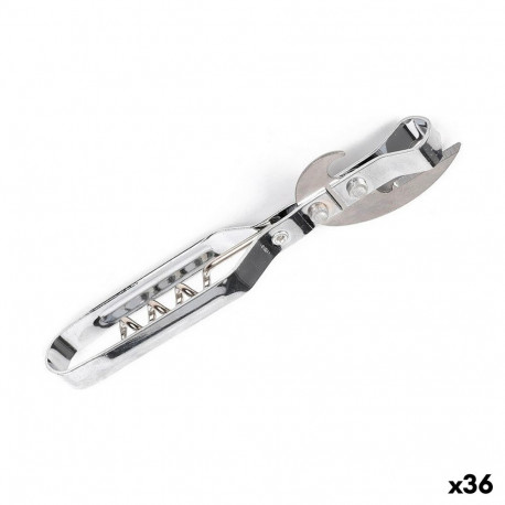 Bottle Opener with Corkscrew 14 x 3,5 cm Corkscrew Tin opener (36 Units)