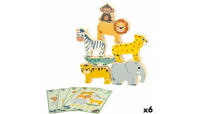 Ehitamismäng + kujukesed Woomax loomad 16 Tükid, osad 7 x 7 x 1,5 cm (6 Ühikut)