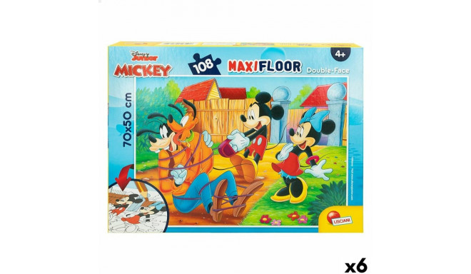 Child's Puzzle Mickey Mouse Double-sided 108 Pieces 70 x 1,5 x 50 cm (6 Units)