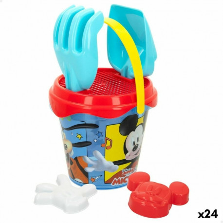 Rannalelude komplekt Mickey Mouse Ø 14 cm Plastmass (24 Ühikut)