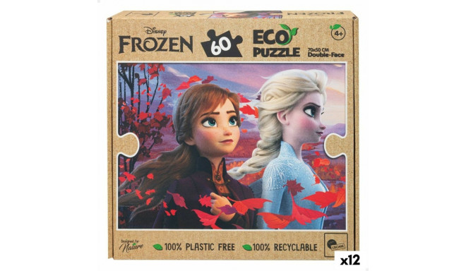 Child's Puzzle Frozen Double-sided 60 Pieces 70 x 1,5 x 50 cm (12 Units)