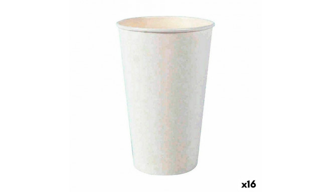 Set of glasses Algon Disposable Cardboard White 15 Pieces 450 ml (16 Units)