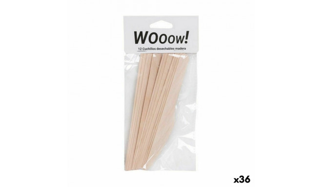 Nugade Komplekt Ühekordne Puit 12 Tükid, osad 16,5 x 2,2 x 1,8 cm (36 Ühikut)