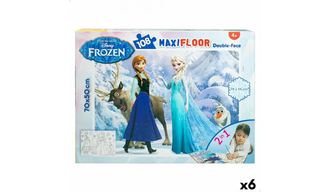 Child's Puzzle Frozen Double-sided 108 Pieces 70 x 1,5 x 50 cm (6 Units)
