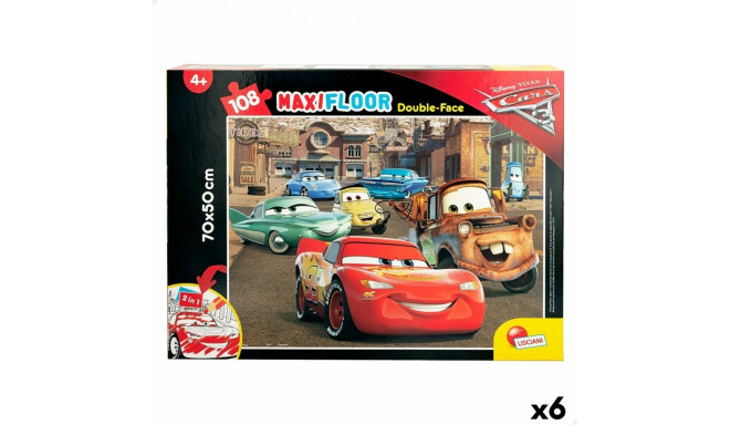 Laste pusle Cars Kahesuunaline 108 Tükid, osad 70 x 1,5 x 50 cm (6 Ühikut)