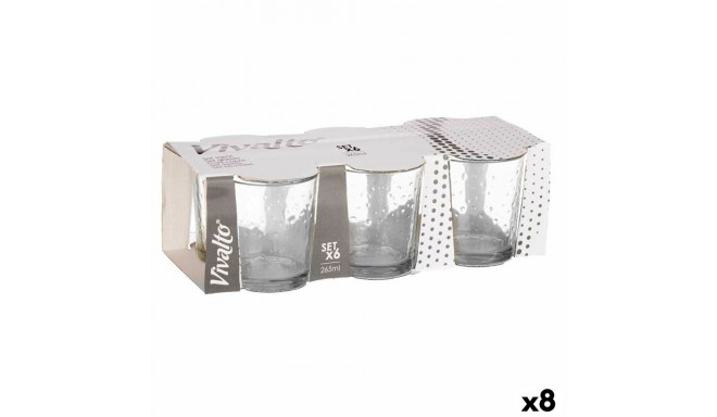 Set of glasses Points Transparent Glass 265 ml (8 Units)