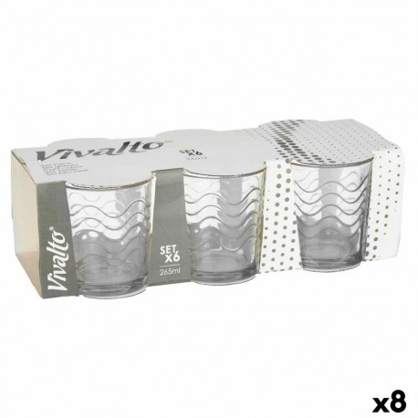 Klaaside komplekt Vivalto 79065 79065 Läbipaistev Klaas Lained 265 ml (8 Ühikut)