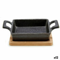 Casserole Dish for Serving Tapas Brown Black Bamboo Iron 19 x 5 x 14 cm (12 Units) Casserole Dish for Serving Tapas Brown Black Bamboo Iron 19 x 5 x 14 cm (12 Units)