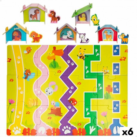 Laste pusle Lisciani Giochi 48 x 1 x 36 cm Farm 12 Tükid, osad 27 Tükid, osad (6 Ühikut)