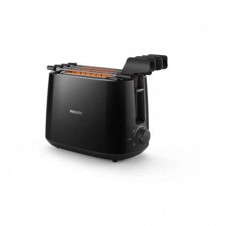 Philips Daily Collection Toaster HD2583/90  Plastic  2-slot  bun warmer  sandwich rack  black