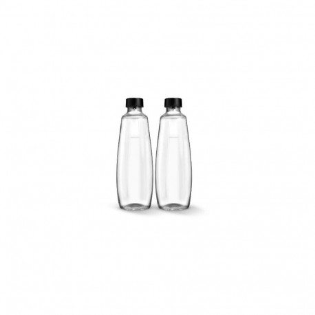 SodaStream klaaspudelid DUO 1L 2 tk pakis, läbipaistev/must