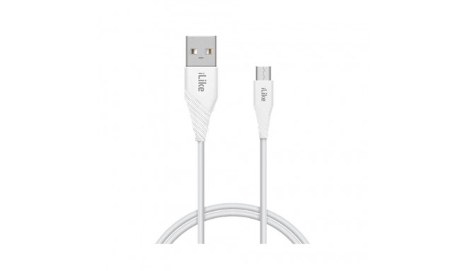 iLike ICM01 Vastupidav TPE USB Micro USB Universaalne Laadija ja Andmekaabel 1m Valge