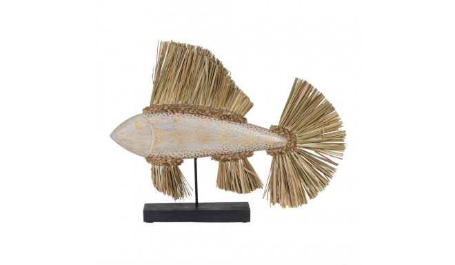 Decorative Figure White Brown Natural Fish 70 x 12 x 53 cm