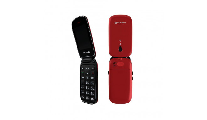 Evelatus Laine Nupuvajutusega Mobltelefon kahe SIM-kaardiga ja LCD-kõnefunktsiooniga Maroon Punane