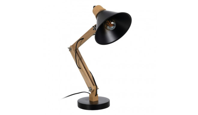 Desk lamp Black Natural Wood Iron 60 W 220-240 V 39 x 19 x 55 cm