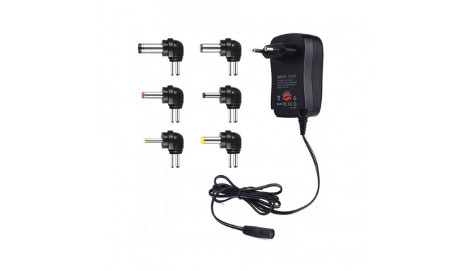 CP UCH1 Universal 12/30W (Maks. 2,1A) Barošanas adapteris + USB 3-12V manuāls slēdzis un 6 spraudņi 