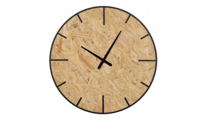 Wall Clock Black Natural PVC Iron MDF Wood 80 x 4,5 x 80 cm