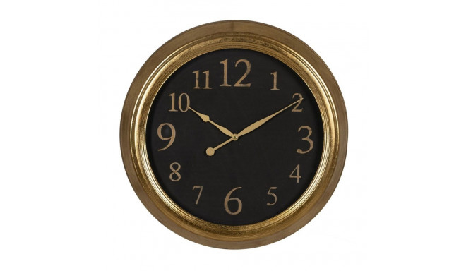 Wall Clock Black Golden PVC Crystal Iron MDF Wood 47 x 5,5 x 47 cm