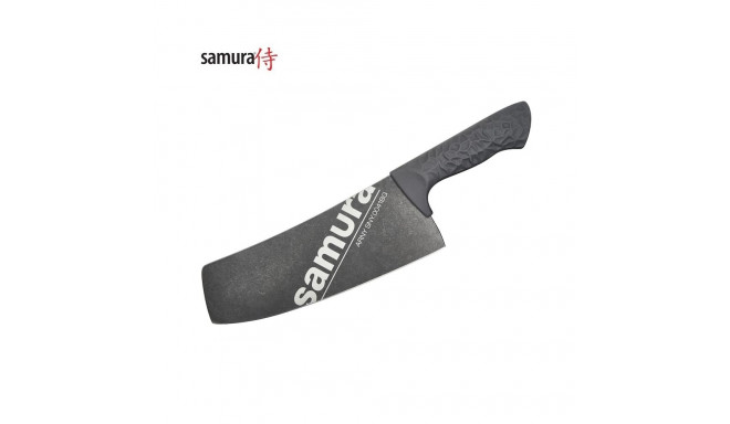 Samura Arny Stonewash Cleaver Nazis 208mm AUS-8 Melns TPE komforta rokturis HRC 59