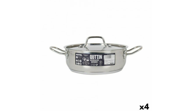 Casserole with lid Quttin Hotel Steel ø 22 x 8 cm (4 Units)