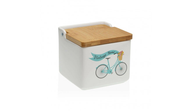 Salt Shaker with Lid Versa Bicycle Ceramic Dolomite 12,2 x 11,5 x 12,2 cm