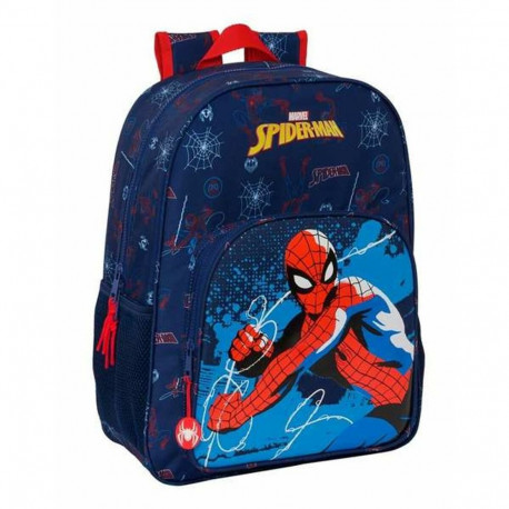 Kooliseljakott Spider-Man Neon Meresinine 33 x 42 x 14 cm