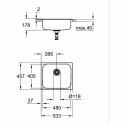 Смеситель с одной ручкой Grohe 31719SD0 Нержавеющая сталь Прямоугольный