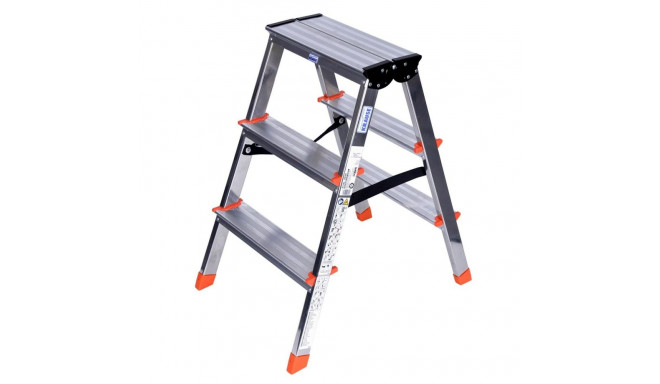 3-step folding ladder Krause 120397 Silver Aluminium - Step ladders ...