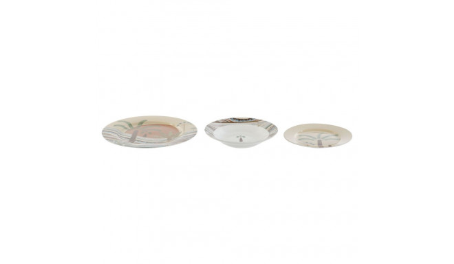 Dinnerware Set Home ESPRIT Beige Multicolour Porcelain 18 Pieces 27 x 27 x 2 cm