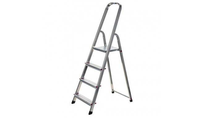 4-step folding ladder Krause 000705 Silver Aluminium