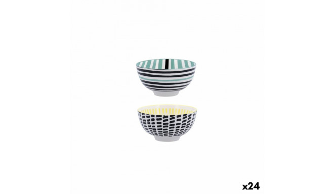 Bowl Bidasoa Zigzag Multicolour Ceramic 11 cm (24 Units)