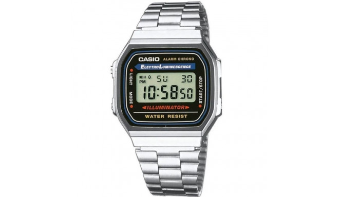 Unisex Pulkstenis Casio A168W-1 Melns Sudrabains (Ø 36 mm)