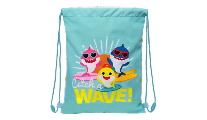 Backpack with Strings Baby Shark Surfing Blue White 26 x 34 x 1 cm