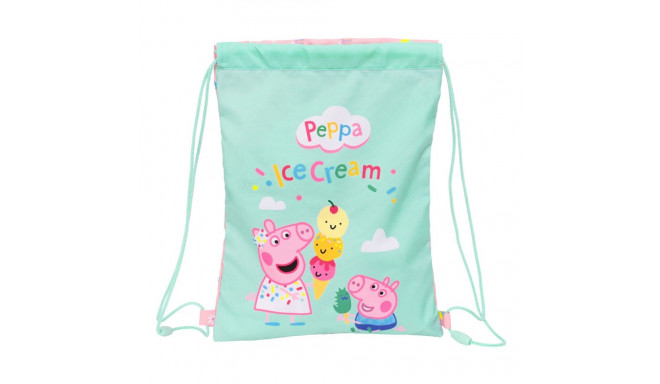 Backpack with Strings Peppa Pig Ice cream Pink Mint 26 x 34 x 1 cm