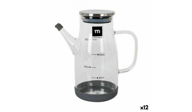 Cruet La Mediterránea Stainless steel Borosilicate Glass 600 ml (12 Units)