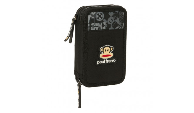 Double Pencil Case Paul Frank Join the fun Black 12.5 x 19.5 x 4 cm (28 Pieces)