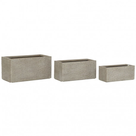 Planter Home ESPRIT Beige Magnesium 74,5 x 37,5 x 37,5 cm