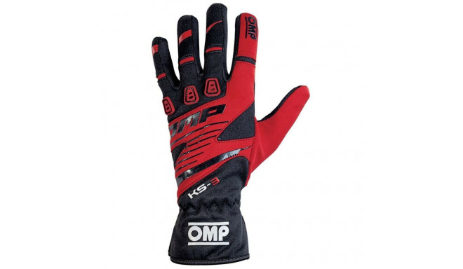 Kids Karting Gloves OMP KS-3 Sarkans/Melns 6