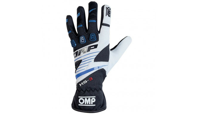 Karting Gloves OMP KS-3 Sinine Valge Must L