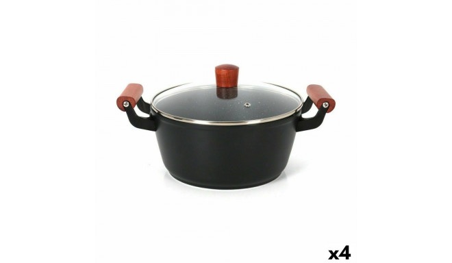 Casserole with glass lid Quttin Doha 30 x 20 x 11 cm (4 Units)