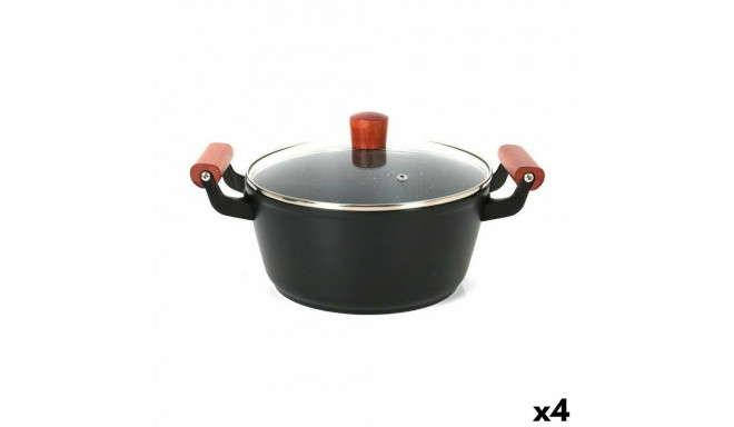 Casserole with glass lid Quttin Doha 34 X 24 X 13 CM (4 Units)