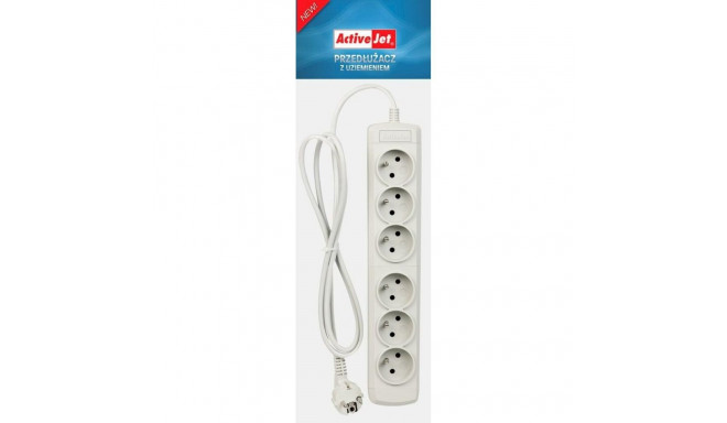 Extension Lead Activejet 6GNU Grey 3 m