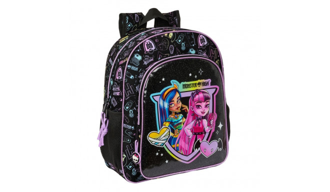 Bērnu soma Monster High Melns 32 X 38 X 12 cm