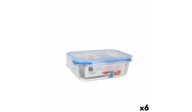 Hermetic Lunch Box Quttin 2 Compartments Rectangular 580 ml (6 Units)