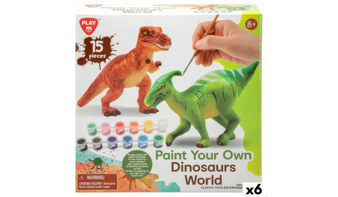 Set of 2 Dinosaurs PlayGo 15 Pieces 6 Units 14,5 x 9,5 x 5 cm Dinosaurs For painting