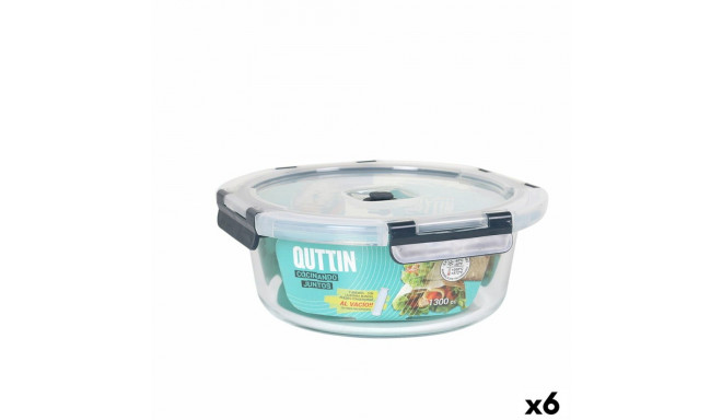 Hermetic Lunch Box Quttin Circular 1,3 L (6 Units)