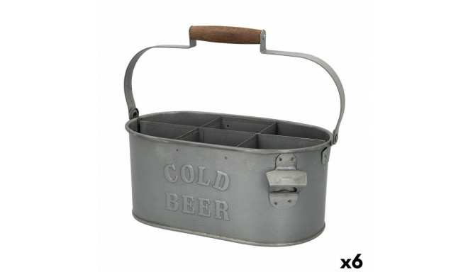 Decorative basket Aktive 35,5 x 16 x 19,5 cm Bottle rack (6 Units)