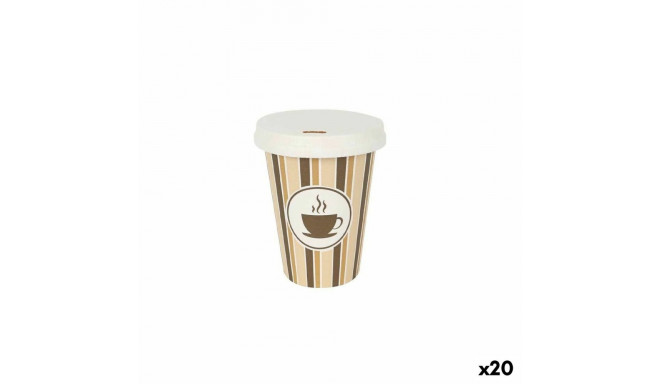 Set of glasses Algon With lid Disposable Coffee Cardboard 8 Pieces 220 ml (20 Units)