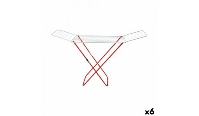 Folding clothes line Supernet White Red 127 x 50 x 2 cm (6 Units)