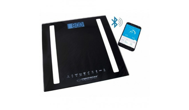 Digital Bathroom Scales Esperanza EBS016K Black Glass Tempered Glass Tempered glass 180 kg (1 Piece)